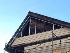 Монтаж навесного вентилируемого фасада, материал - Сайдинг "Корабельная доска"