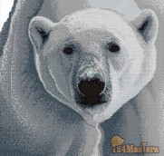 Мозаичное панно "Полярный медведь". Заказчик-норильчанин, без медведя никак ))